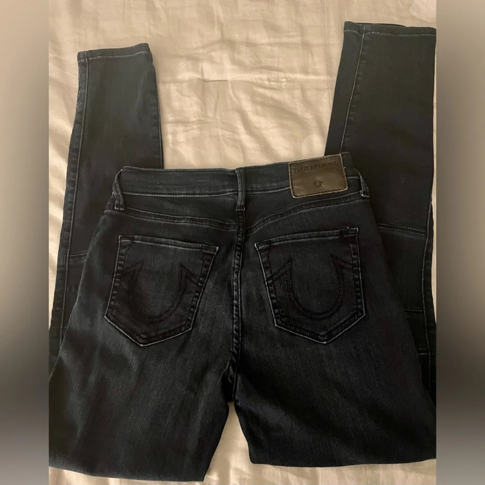 True Religion Jeans Stretch Moto Dark Wash Skinny Denim NWOT